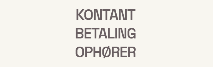 Kontant betaling ophører på afdelingskontoret